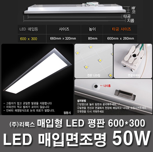 如果LED照明LED嵌矩形平板万亿人600×300